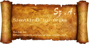Szentkirályi Arika névjegykártya
